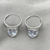 Argolla Pequeña 02.402.0039.15 Plata Rodinada, Diseño de Corazón, con Zirconia Cubica Blanca, Pulido, Tono Plateado