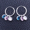 Argolla Pequeña 02.402.0043.15 Plata Rodinada, Diseño de Bola, con Zirconia Cubica Rosado y Aqua Azul, Pulido, Tono Plateado