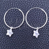 Argolla Pequeña 02.402.0044.25 Plata Rodinada, Diseño de Estrella, con Zirconia Cubica Blanca, Pulido, Tono Plateado