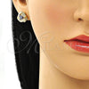 Arete Dormilona 02.213.0423.1 Oro Laminado, Diseño de Ojo Griego, Esmaltado Azul, Tono Dorado