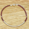 Pulsera Elegante 03.402.0008.07 Plata Rodinada, Diseño de Bola, con Cristal Cyclamen Opal, Pulido, Tono Plateado (Grosor 02 MM, 7 Pulgadas de Largo)
