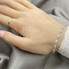 Pulsera Elegante 03.401.0006.07 Plata Rodinada, con Zirconia Cubica Blanca, Pulido, Tono Plateado (Grosor 02 MM, 7 Pulgadas de Largo)