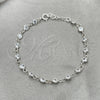Pulsera Elegante 03.401.0006.07 Plata Rodinada, con Zirconia Cubica Blanca, Pulido, Tono Plateado (Grosor 02 MM, 7 Pulgadas de Largo)