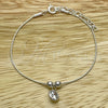 Pulsera Elegante 03.401.0009.07 Plata Rodinada, Diseño de Bola, con Zirconia Cubica Blanca, Pulido, Tono Plateado (Grosor 04 MM, 7 Pulgadas de Largo)