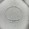 Pulsera Elegante 03.401.0016.07 Plata Rodinada, Diseño de Bola, con Zirconia Cubica Blanca, Pulido, Tono Plateado (Grosor 02 MM, 7 Pulgadas de Largo)