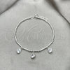 Pulsera Elegante 03.401.0017.07 Plata Rodinada, Diseño de Bola, con Zirconia Cubica Blanca, Pulido, Tono Plateado (Grosor 02 MM, 7 Pulgadas de Largo)