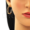 Argolla Mediana 02.210.0753.30 Oro Laminado, Diseño de Puff Mariner, Pulido, Tono Dorado