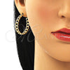 Argolla Mediana 02.210.0760.30 Oro Laminado, Diseño de Cubana, Pulido, Tono Dorado