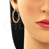 Argolla Mediana 02.210.0762.30 Oro Laminado, Diseño de Paperclip, Pulido, Tono Dorado