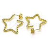 Argolla Mediana 02.210.0763.25 Oro Laminado, Diseño de Estrella, Pulido, Tono Dorado