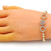 Pulsera Elegante 03.283.0252.07 Oro Laminado, con Blanca Micro Pave, Pulido, Tono Dorado (05 MM Thickness, 7 Inches Length)
