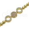 Pulsera Elegante 03.283.0252.07 Oro Laminado, con Blanca Micro Pave, Pulido, Tono Dorado (05 MM Thickness, 7 Inches Length)