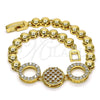 Pulsera Elegante 03.283.0252.07 Oro Laminado, con Blanca Micro Pave, Pulido, Tono Dorado (05 MM Thickness, 7 Inches Length)