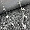Gargantilla Elegante 04.401.0006.18 Plata Rodinada, Diseño de Gota y Rolo, con Zirconia Cubica Blanca, Pulido, Tono Plateado (Grosor 02 MM, 18 Pulgadas de Largo)