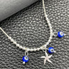 Gargantilla Elegante 04.402.0002.18 Plata Rodinada, Diseño de Snake y Bola, con Cristal Topacio Azul, Pulido, Tono Plateado (Grosor 06 MM, 18 Pulgadas de Largo)