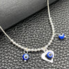 Gargantilla Elegante 04.402.0003.18 Plata Rodinada, Diseño de Snake y Bola, con Cristal Topacio Azul, Pulido, Tono Plateado (Grosor 06 MM, 18 Pulgadas de Largo)