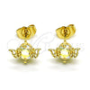 Arete Dormilona 02.210.0774 Oro Laminado, Diseño de Mariposa, con Aurore Boreale Zirconia Cubica, Pulido, Tono Dorado