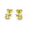 Arete Dormilona 02.210.0777 Oro Laminado, con Aurore Boreale Zirconia Cubica, Pulido, Tono Dorado
