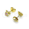 Arete Dormilona 02.210.0777 Oro Laminado, con Aurore Boreale Zirconia Cubica, Pulido, Tono Dorado