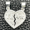 Dije Religioso 05.392.0019 Plata Rodinada, Diseño de Corazón, Pulido, Tono Plateado