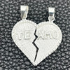Dije Religioso 05.392.0020 Plata Rodinada, Diseño de Corazón, Pulido, Tono Plateado
