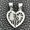 Dije Religioso 05.392.0021 Plata Rodinada, Diseño de Corazón, Pulido, Tono Plateado