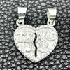 Dije Religioso 05.392.0026 Plata Rodinada, Diseño de Corazón, Pulido, Tono Plateado