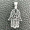 Dije Elegante 05.392.0042 Plata Rodinada, Diseño de Mano de Dios, Pulido, Tono Plateado