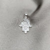 Dije Religioso 05.392.0048 Plata Rodinada, Diseño de Mano de Dios, Pulido, Tono Plateado