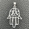 Dije Religioso 05.392.0049 Plata Rodinada, Diseño de Mano de Dios, Pulido, Tono Plateado