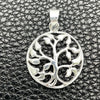 Dije Elegante 05.392.0054 Plata Rodinada, Diseño de Ãrbol, Pulido, Tono Plateado