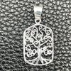 Dije Elegante 05.392.0060 Plata Rodinada, Diseño de Ãrbol, Pulido, Tono Plateado