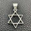 Dije Elegante 05.392.0062 Plata Rodinada, Diseño de Estrella de Davi, Pulido, Tono Plateado