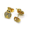 Arete Dormilona 02.310.0095 Oro Laminado, Diseño de Mariquita, con Blanca and Negro Micro Pave, Pulido, Tono Dorado