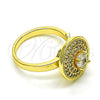 Anillo Multi Piedra 01.210.0152 Oro Laminado, Diseño de Mariposa, con Blanca Micro Pave, Pulido, Tono Dorado (One size fits all)