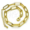 Tobillera Básica 04.378.0001.10 Oro Laminado, Diseño de Paperclip, Pulido, Tono Dorado (06 MM Thickness, 10 Inches Length)