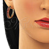 Argolla Huggie 02.210.0105.15.25 Oro Laminado, con Granate Zirconia Cubica, Pulido, Tono Dorado