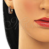 Argolla Huggie 02.210.0105.16.15 Oro Laminado, con Amatista Zirconia Cubica, Pulido, Tono Dorado