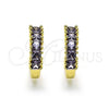 Argolla Huggie 02.210.0105.16.15 Oro Laminado, con Amatista Zirconia Cubica, Pulido, Tono Dorado