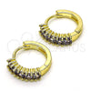 Argolla Huggie 02.210.0105.16.15 Oro Laminado, con Amatista Zirconia Cubica, Pulido, Tono Dorado