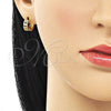 Argolla Huggie 02.195.0104.3.12 Oro Laminado, con Negro and Blanca Micro Pave, Pulido, Tono Dorado