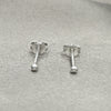 Arete Dormilona 02.401.0055.02 Plata Rodinada, Diseño de Bola, con Zirconia Cubica Blanca, Pulido, Tono Plateado