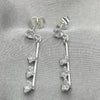 Arete Largo 02.401.0066 Plata Rodinada, con Zirconia Cubica Blanca, Pulido, Tono Plateado