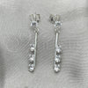 Arete Largo 02.401.0067 Plata Rodinada, con Zirconia Cubica Blanca, Pulido, Tono Plateado