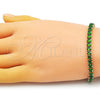 Pulsera Tennis 03.284.0020.07 Oro Laminado, con Verde Zirconia Cubica, Pulido, Tono Dorado (05 MM Thickness, 7 Inches Length)