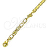 Tobillera Elegante 03.63.2272.10 Oro Laminado, Diseño de Elefante y Mariner, Pulido, Tono Dorado (06 MM Thickness, 10 Inches Length)
