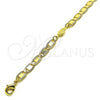 Tobillera Elegante 03.63.2274.10 Oro Laminado, Diseño de Mariner y Mano de Dios, Pulido, Tono Dorado (06 MM Thickness, 10 Inches Length)