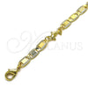 Pulsera Elegante 03.63.2276.07 Oro Laminado, Diseño de Delfín y Mariner, Pulido, Tono Dorado (06 MM Thickness, 7 Inches Length)