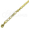 Tobillera Elegante 03.63.2276.10 Oro Laminado, Diseño de Delfín y Mariner, Pulido, Tono Dorado (06 MM Thickness, 10 Inches Length)