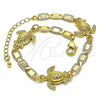 Pulsera Elegante 03.63.2277.08 Oro Laminado, Diseño de Tortuga y Mariner, Pulido, Tono Dorado (06 MM Thickness, 8 Inches Length)